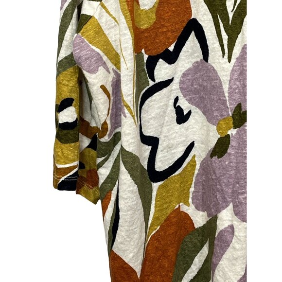 Rachel Zoe Plus 2X Linen Floral Blouse Boho Cottagecore Loose Fit Top - Picture 9 of 9